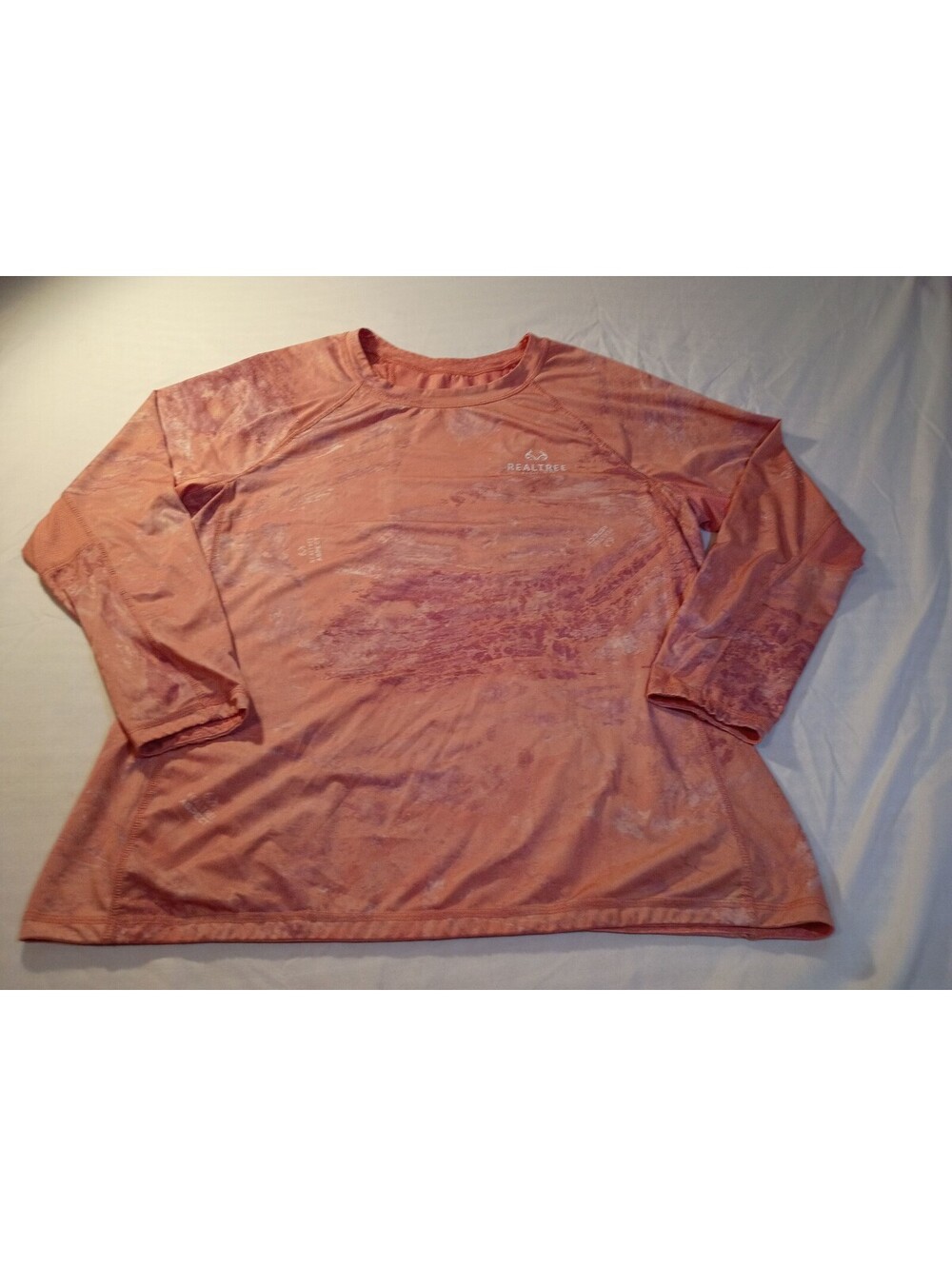 Realtree Fishing Long Sleeve Shirt 2XL Peach Heathered Performance Top